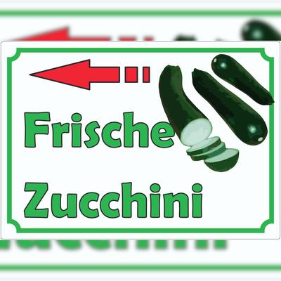 HB-Druck Frische Zucchini Werbeaufkleber mit Pfeil nach links Hofladen Verkaufsförderung A3 (297x420mm)