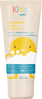 Kids Wells Gel de Banho 2 em 1 Aveia 200 ml