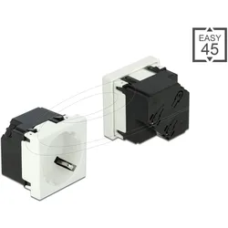 DELOCK Easy 45 Schutzkontakt-Steckdose 45°-Anordnung 45 x 45 mm