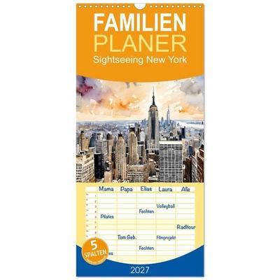 Familienplaner 2027 - Sightseeing New York mit 5 Spalten (Wandkalender, 21 x 45 cm) CALVENDO