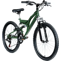 Galano FS180 Jugendfahrrad 24 Zoll Mountainbike 130 - 145 cm 18 Gänge Mädchen Jungen Fahrrad ab 8 Jahre MTB Fully Jugendrad V-Brakes