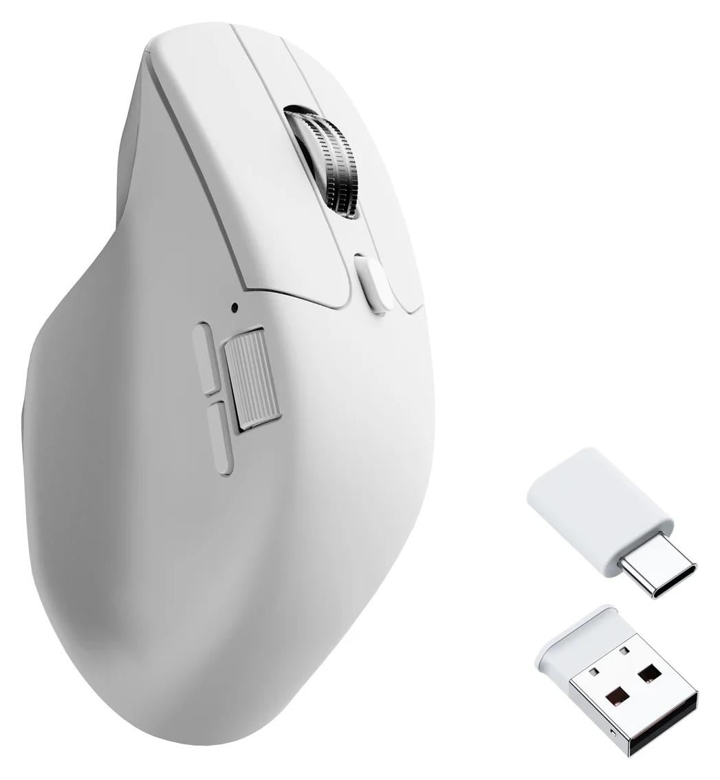 Keychron M6 Draadloze Muis voor Rechtshandigen, Wit, 26000 DPI, Bluetooth en RF