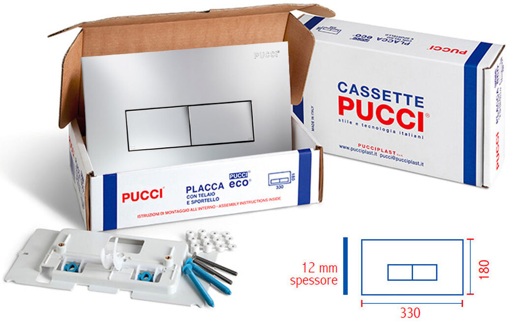 PUCCIPLAST Rinnova Kit Di Trasformazione Per Placche Serie Eco CROMO LUCIDO 12 mm Cod. 80179562