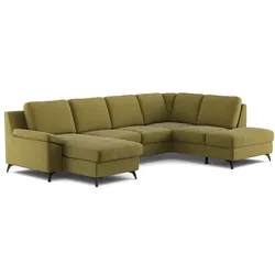 COTTA Wohnlandschaft mit Funktion Boom Stoff Grün Olive