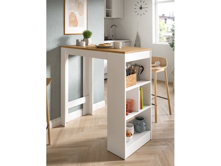 Esstisch Bartisch Urban , weiß / Authentic Oak