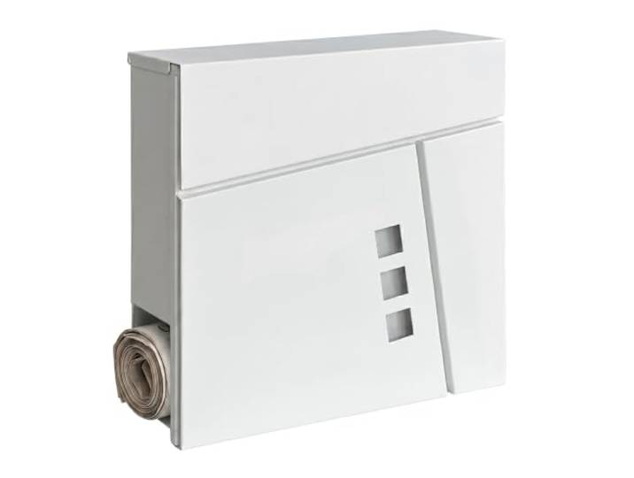 Boîte aux Lettres Relaxdays\, Porte-journaux\, 37\,5×37×10\,5 cm\, Blanche DIN C4\, résistant aux intempéries\, 4 clés\, boîte aux lettres
