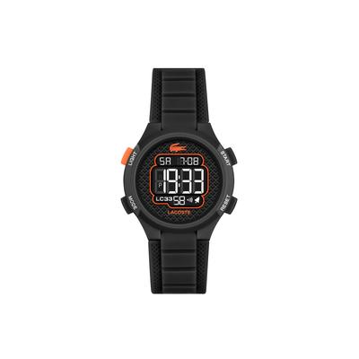 Chronograph LACOSTE "LC33 Kids", schwarz, orange, Armbanduhren, Kinder, Chronograph, Quarzuhr, Armbanduhr, Silikonarmband, analog, digital