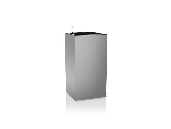 Blumentopf Lechuza CANTO Premium 40 LED high , silber (silberfarben), B:40cm H:76cm T:40cm, Kunststoff, Pflanzgefässe, Blumentopf