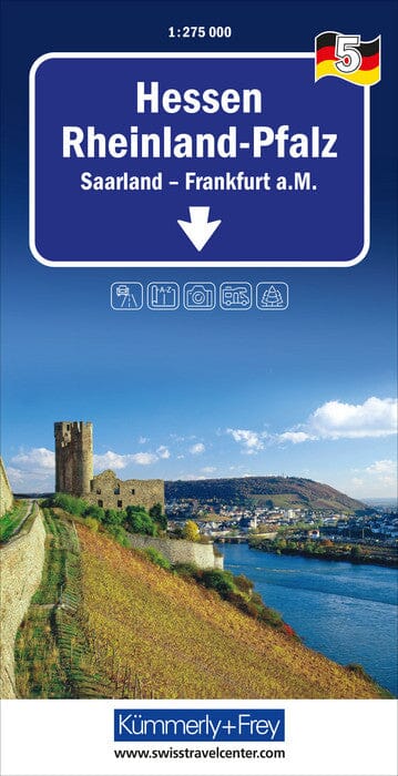 Carte routière - Allemagne n° 5 : Rhénanie-Palatinat, Sarre, Hesse, Francfort   Kümmerly & Frey