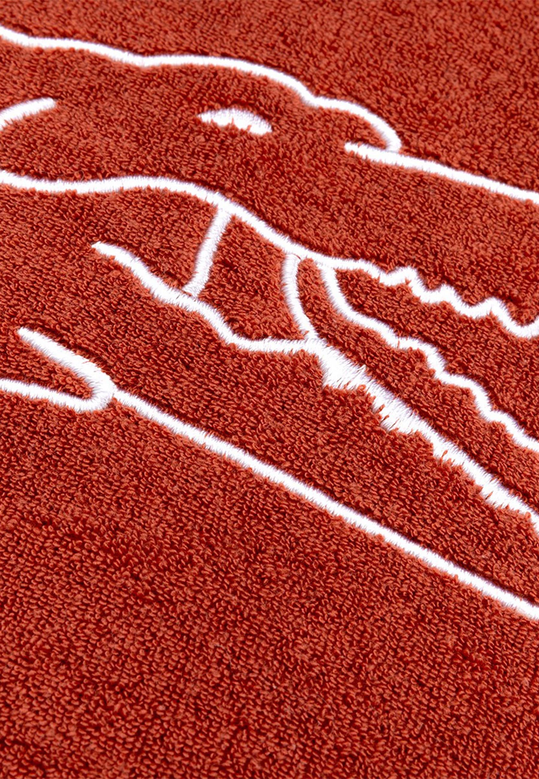 Dekokissen LACOSTE "LBREAK", rot (sierra), B:45cm L:45cm, Baumwolle, Polyester, Dekokissen_Sitzkissen_Kissenhüllen, Dekokissen, Mit Lacoste-Krokodil in weisser Stickerei sierra B/L: 45cm x 45cm, 1 Stk.