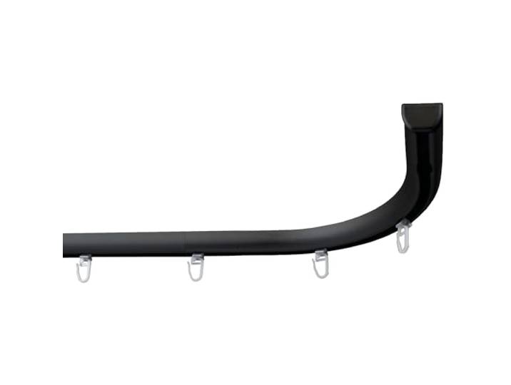 Garesa Gardinenschiene Profil 400, 1-läufig, Schwarz I Aluminiumschiene inkl. Gleiter I Mit Retouren I Deckenmontage I Halbrunde Vorhangschiene I 120cm