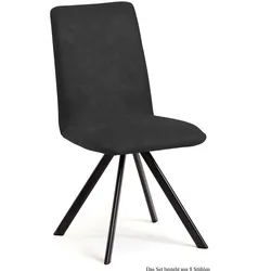 ESSZIMMERSTUHL drehbar (8er-Set) Denny 47x92x60 Schwarz/Anthrazit