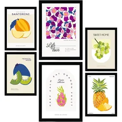 POSTER Set Mit 6 Lebensmittel Und Ernährungs Süße Früchte A3 & A4 Rahmenlos