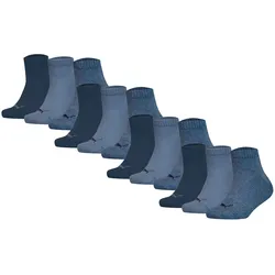 PUMA Kinder Quarter Socken, 12er Pack - Plain Quarter 12P, Logos, einfarbig Denim Blau / 39-42