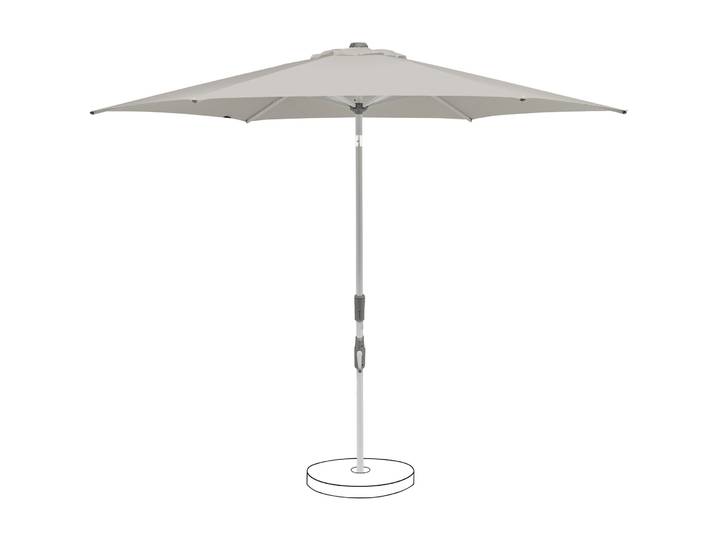 Suncomfort BY GLATZ Sonnenschirm Slide Hellgrau Polyester Stoff, Metall B 250 T 250 cm