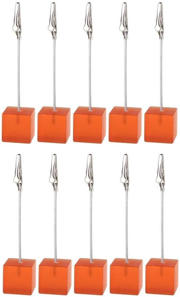 Set van Tafelnummerhouders Memo Clips Krokodillenklem Oranje Hoogte: 11,7 cm