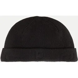 Fisherman Mütze mit Logodetail Schwarz