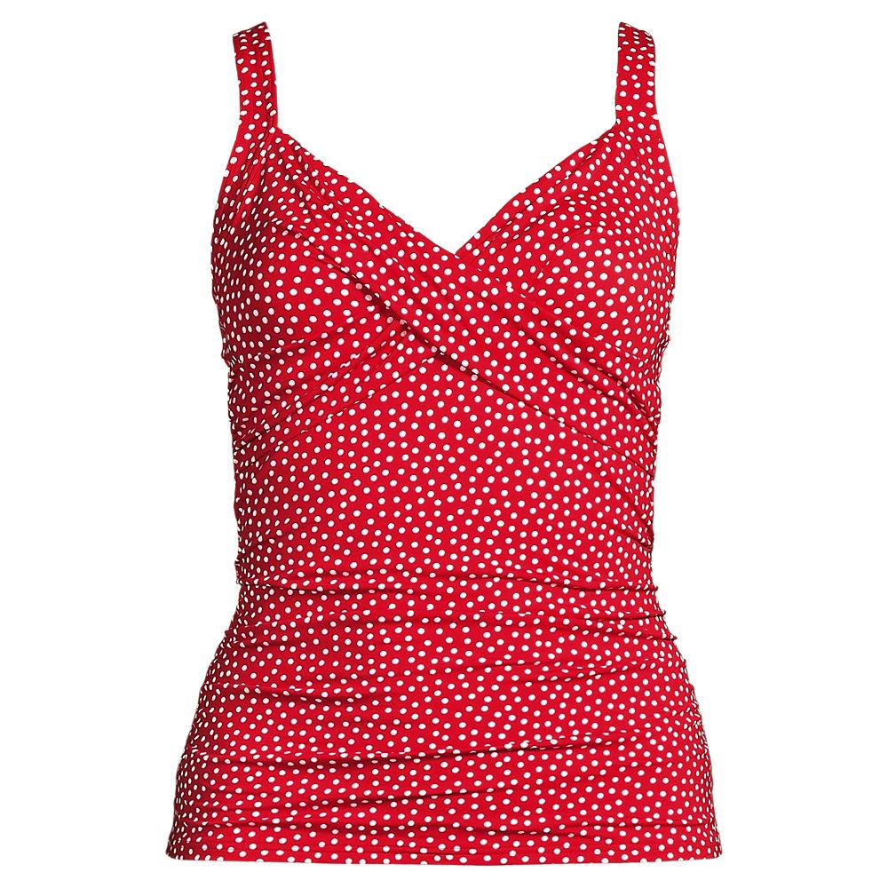 Tankinitop CHLORRESISTENT mit V-Ausschnitt für Damen, Damen, size: regular, Rot, Nylon-Mischung, by Lands' End
