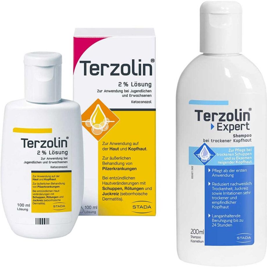 Terzolin Lösung 2% + Expert Shampoo bei trockener Kopfhaut 1Set