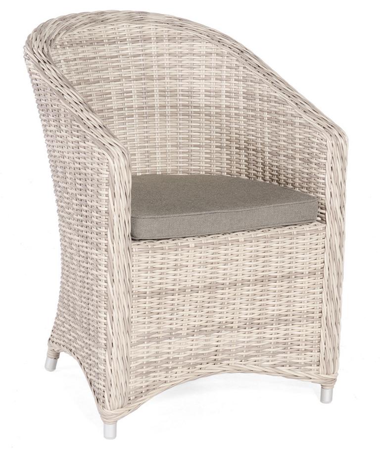 MUESING Sessel Solana Alu/Kunststoffgeflecht whi te-coral, inkl. Kissen SonnenPartner 16906060