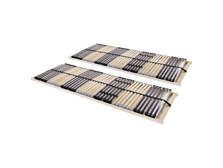 RJPLMFV Lattenrost 90 x 200 cm, 2 Stück, 42 Latten Rahmen aus massivem Buchenholz, Latten, Birke, 7 Komfortzonen, SBS Gummikappen