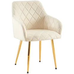 CLP Esszimmerstuhl Monett Samt G   Farbe: creme, Material Gestell: Metall gold