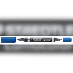 STAEDTLER Lumocolor duo permanent Marker mit zwei Spitzen F & M blau