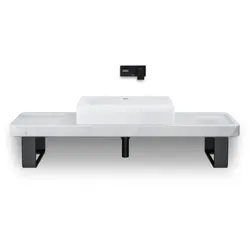 Duravit Collection One Waschtisch-Konsolen-Set D4800700 140x45x90cm, mit Konsole, Konsolenträger, Marmor Struktur poliert