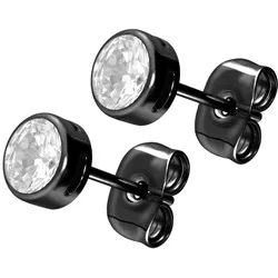 Titan Ohrstecker EINGEFASSTER KRISTALL