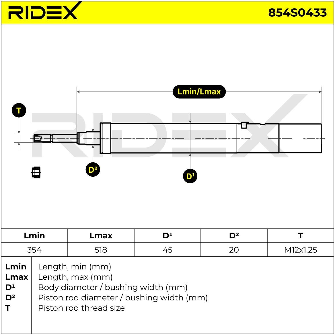 RIDEX 854S0433 Shock absorber
