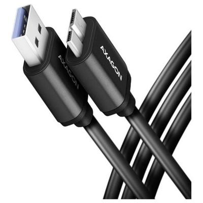 AXAGON USB-C® Kabel USB 3.2 Gen1 USB-Micro-B Stecker, USB-A Stecker 1m Schwarz BUMM3-AM10AB