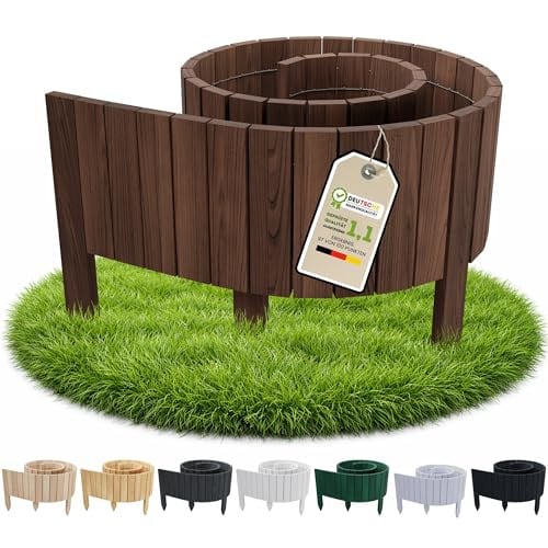 Floranica Borderrand Hout Bruin - Grenen Tuinafscheiding met Rechte Bovenkant - 200 x 40 cm