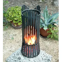 DanDiBo Feuersäule Garten Albero Feuerkorb Feuerschale 60 cm Metall Feuerstelle Säule
