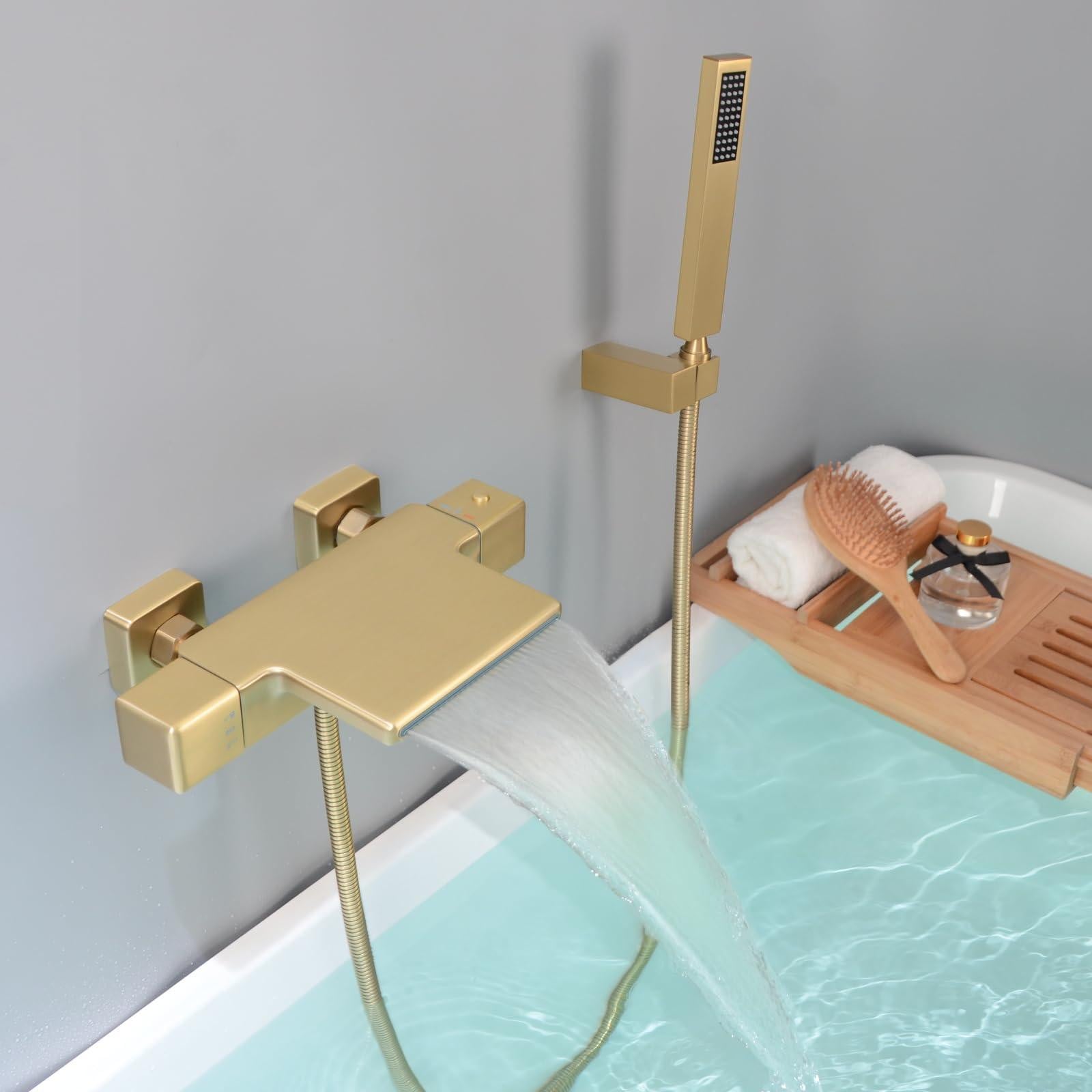 Dripio Doucheset met handdouche, wandmontage, messing, verguld