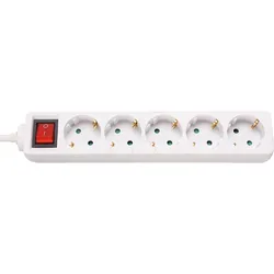 5-FACH DOSE WS+S - Steckdosenleiste, 5-fach, 1,4 m, mit Schalter, weiß