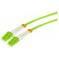 Tecline LWL Patchkabel HD, 50/125 μm, Multimode, OM5-Faser, LC Duplex Stecker/Stecker, limettengrün, 3,0 m