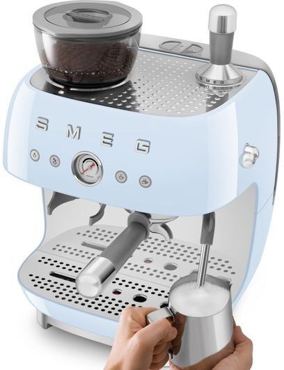 Smeg EGF03PBUK 50's Style Espresso Coffee Machine with Grinder - Pastel Blue