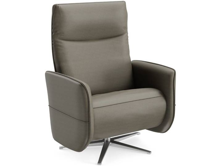 Relaxsessel Lidja kiesel Leder T 170 B 94 H 112 cm - Möbel Konfigurator: Traummöbel individuell zusammenstellen