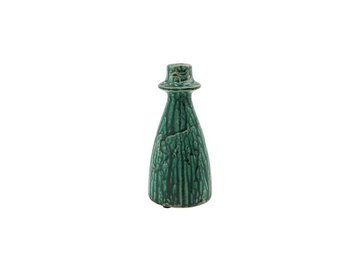 Bougeoir 20 cm en terre cuite vert Kulu