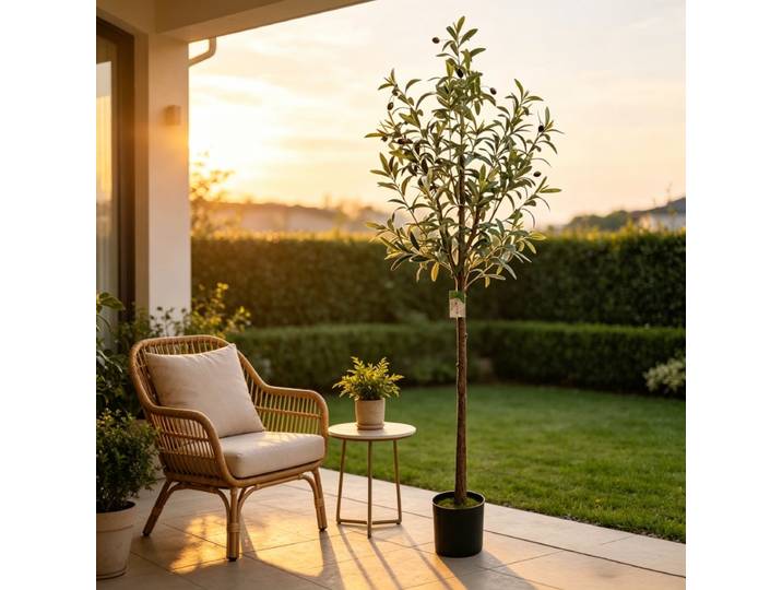 Grand olivier artificiel tendance, plante verte en pot pour la décoration de la maison et du jardin, parfait pour la décoration intérieure de style nordique