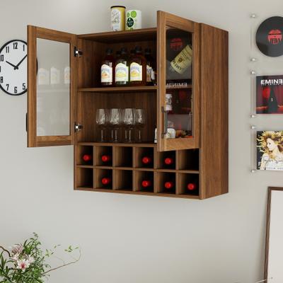 Kodotan sofa Wall-Mounted Wine Cabinet with Glass Doors, Hanging Wine Rack Storage Cabinet for Home Kitchen Dining Room