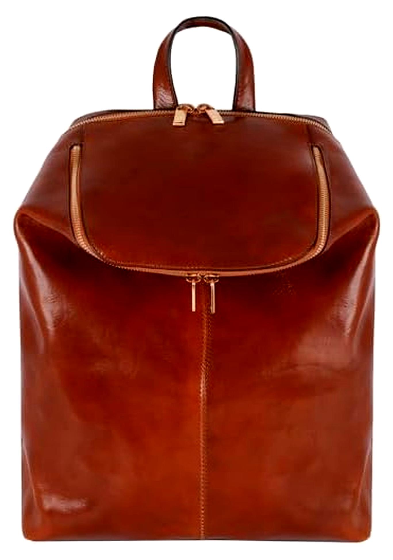 Rucksack aus Leder für Damen und Herren - Handgefertigt in Italien - 100% Leder - Vintage - Wanderrucksack