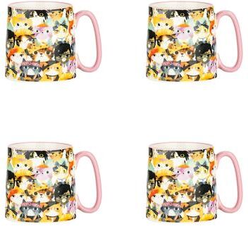 10 Strawberry Street Bella Animal Mugs, Set of 4