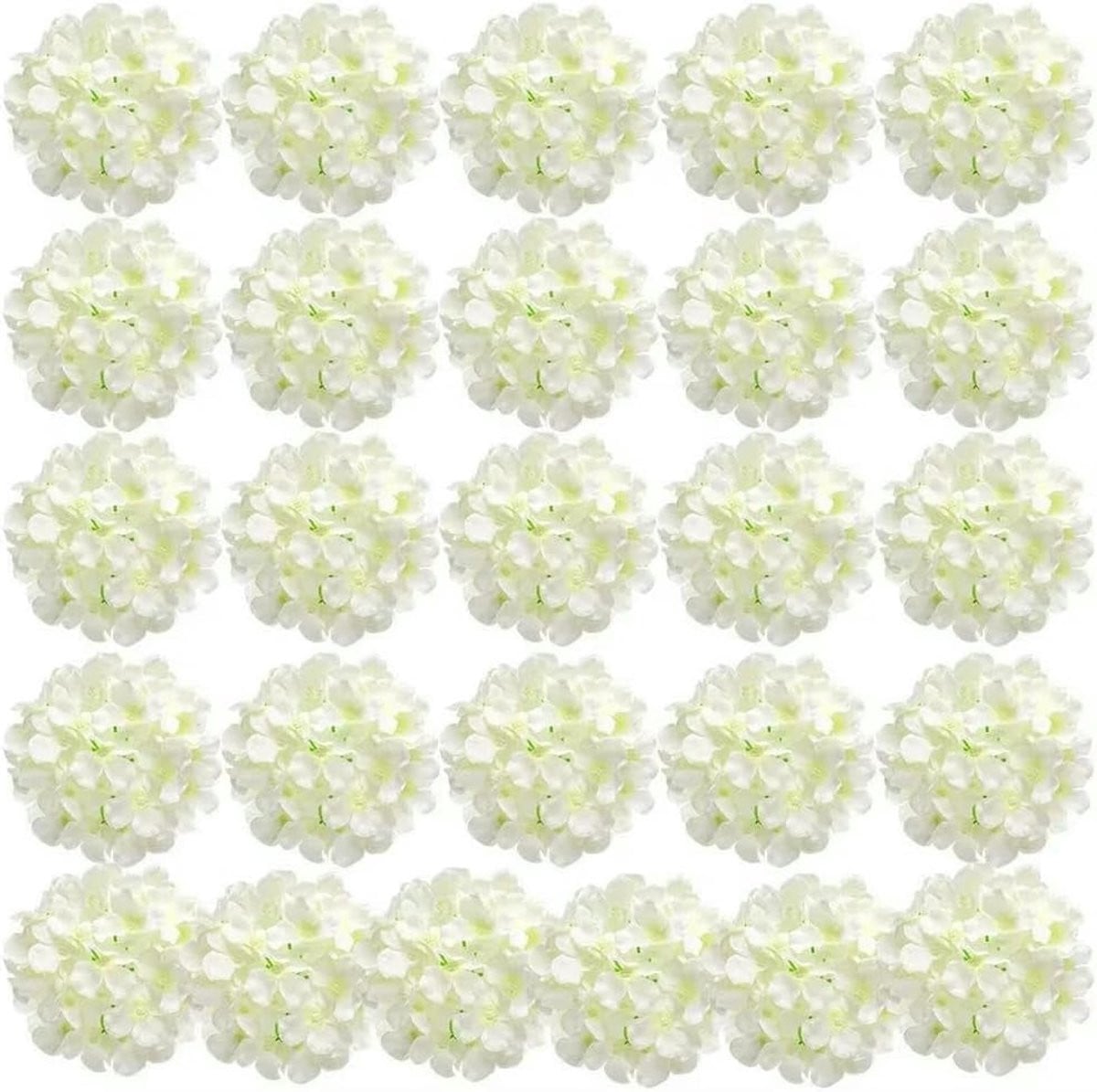 10 stuks Kunstbloemen Hortensia - Witte Zijden Bloemen voor Decoratie
