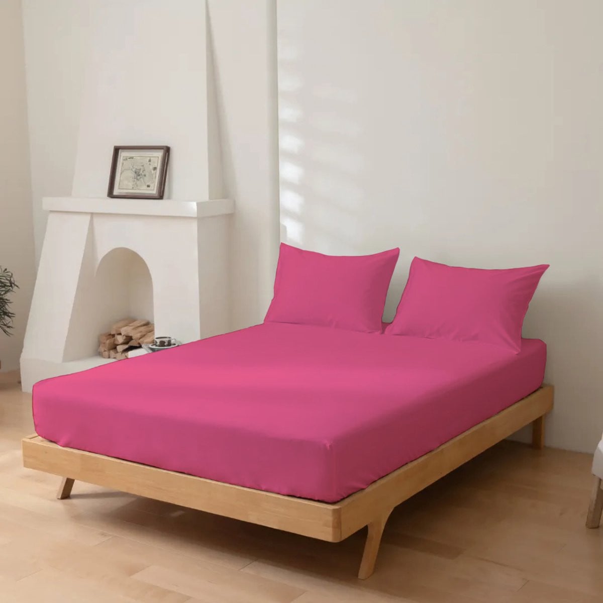 Cameleon Hoeslaken Fuchsia voor volwassenen 200x220 cm