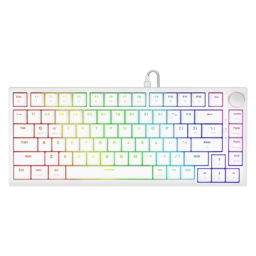 Savio ASTRAL WHITE JADE Tastatur Gaming USB QWERTY US International Weiss (Eng. Int., Kabelgebunden) (ASTRAL WHITE JADE)