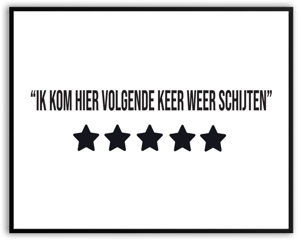 WC Review Fotolijst Badkamer - Grappige Moderne Kunst - 30 x 40 cm