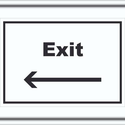 HB-Druck Exit Schild mit Text und Richtungspfeil links Ausgang waagerecht A4 (210x297mm)