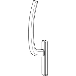 Hautau, Zubehör Türbeschlag, ATRIUM HS Griff innen ohne Vierkantstift, Aluminium weiss RAL 9016