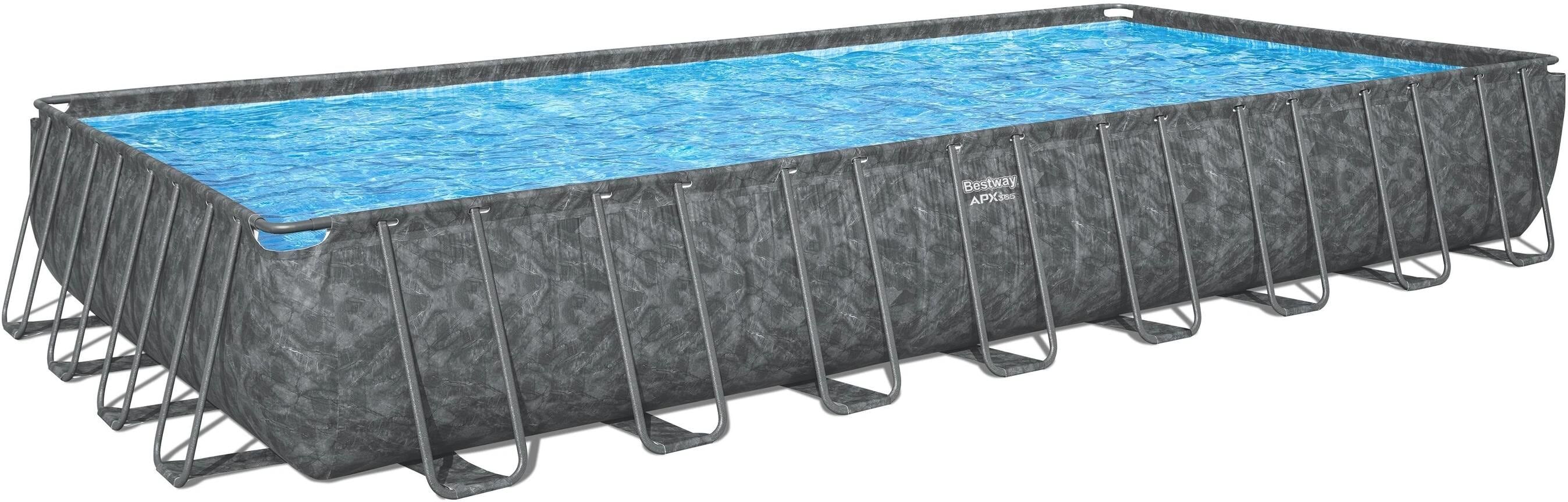 Framepool BESTWAY "APX365 488 x 132 cm", grau (anthrazit), B:488cm H:132cm L:956cm, Schwimmbecken, Framepool anthrazit Ø/B/H/L: Breite 488cm x Höhe 132cm x Länge 956cm, 52.231 l